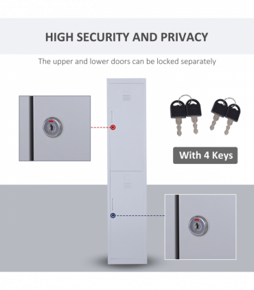 1.8m Locker Office Cabinet Storage Cold Rolled Steel  Storage Shelves Vinsetto