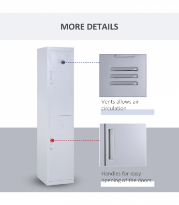 1.8m Locker Office Cabinet Storage Cold Rolled Steel  Storage Shelves Vinsetto