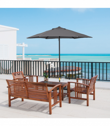 1.96m Parasol Patio Umbrella, Dark Grey