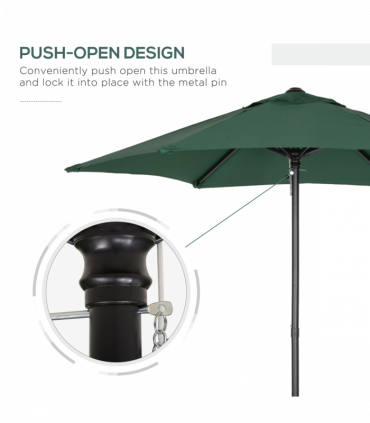 1.96m Parasol Patio Umbrella, Green