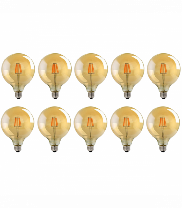 LED Dimmable Bulb 10 Pack E27 Vintage Amber Glass Warm white 2700K 8W 800lm
