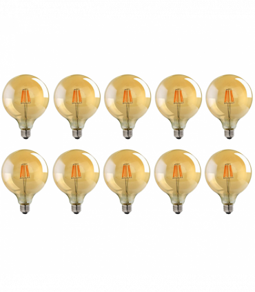 LED Dimmable Bulb 10 Pack E27 Vintage Amber Glass Warm white 2700K 8W 800lm