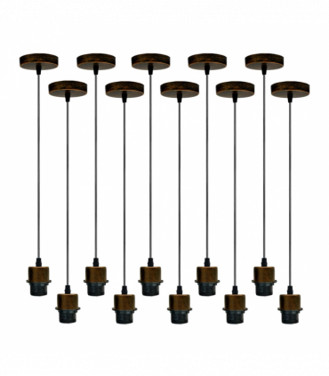 Pendant light holder Vintage/Retro Metal/PVC 10 Pack Brushed Copper Set