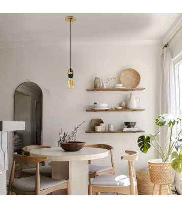 10 Pack Industrial French Gold Pendant Light, Lampshade Addable E27 Lamp Holder Light, E27 UK Holder Set With PVC Cable.