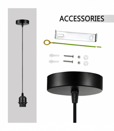 10 Pack Industrial French Gold Pendant Light, Lampshade Addable E27 Lamp Holder Light, E27 UK Holder Set With PVC Cable.