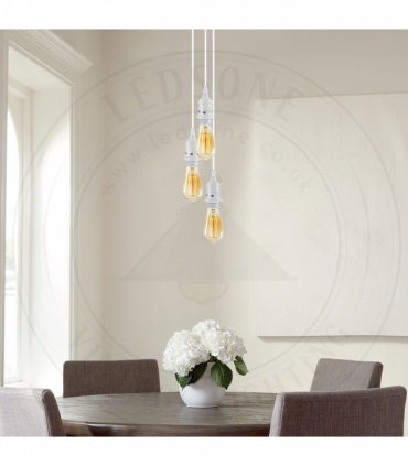 Pendant light 10 Pack Industrial White Metal/PVC E27 Lamp Holder Fitting Set