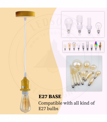 Pendant light 10 Pack Industrial White Metal/PVC E27 Lamp Holder Fitting Set