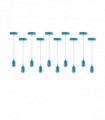 Pendant Light Fitting Blue Metal/PVC E27 Lamp Holder Fitting Set with PVC Cable