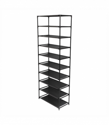 10 Tier Stackable Shoe Rack Storage Shelves - Stainless Steel Frame Holds 50 Pairs Of Shoes
