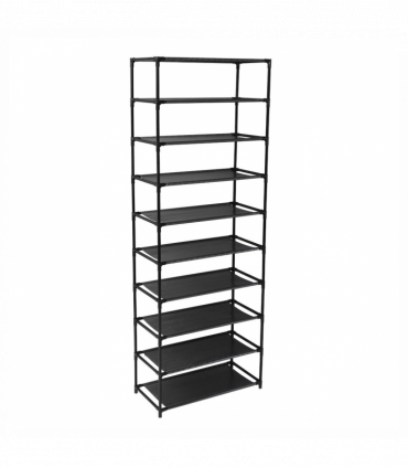 10 Tier Stackable Shoe Rack Storage Shelves - Stainless Steel Frame Holds 50 Pairs Of Shoes