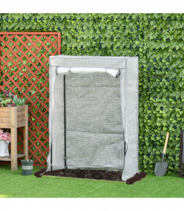 Greenhouse Plastic White 100cm x 50cm x 150cm Zipper Roll-up Door Outdoor