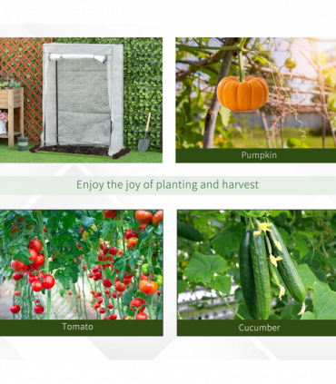 Greenhouse Plastic White 100cm x 50cm x 150cm Zipper Roll-up Door Outdoor