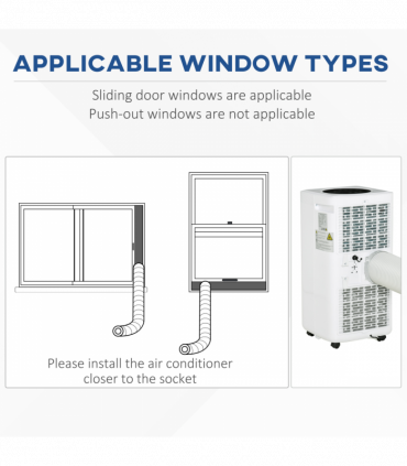 Portable Air Conditioner White 10000 BTU AC Unit Remote Bedroom HOMCOM
