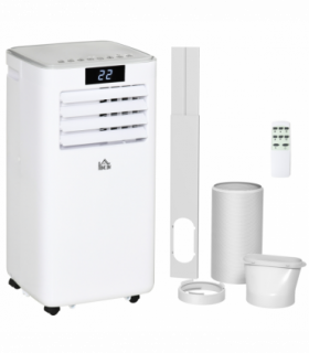 Portable Air Conditioner 10000 BTU White 16-22m² 4 Modes 2 Speeds LED Screen