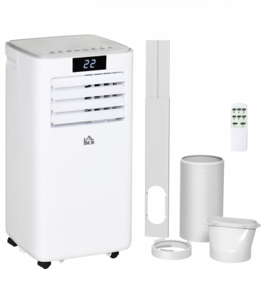Portable Air Conditioner 10000 BTU White 16-22m² 4 Modes 2 Speeds LED Screen
