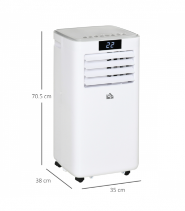 Portable Air Conditioner 10000 BTU White 16-22m² 4 Modes 2 Speeds LED Screen