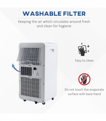 Portable Air Conditioner 10000 BTU White 68.4H x 36.7L x 35.3Wcm 10-18m²
