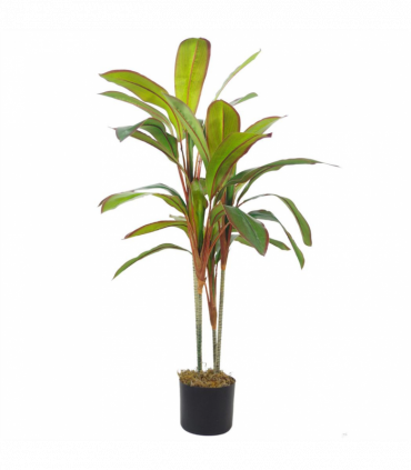 100cm Artificial Potted Dracaena Tropical Plant with Gold Metal Planter