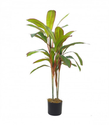 Artificial Dracaena Tropical Plant 100cm Green Copper Metal Planter Included
