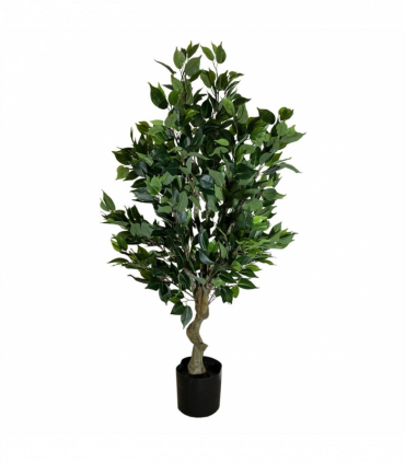 100cm Leaf Realistic Artificial Ficus Tree / Plant Bush Ficus Copper Curve Planter