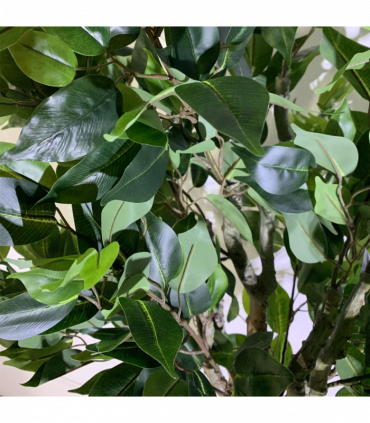 100cm Leaf Realistic Artificial Ficus Tree / Plant Bush Ficus Copper Curve Planter