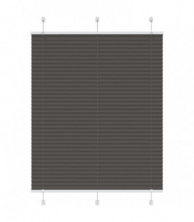 vidaXL Pleated Blind Black 105x150 cm Fabric Width 104.4 cm Polyester