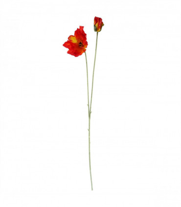 Artificial Flower Arrangement Red Glass Silk Diamond Fern 100cm Poppy White Blo