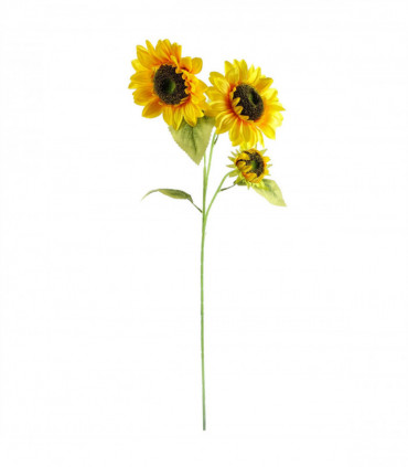100cm Yellow Artificial Sunflower Arrangement Glass Vase