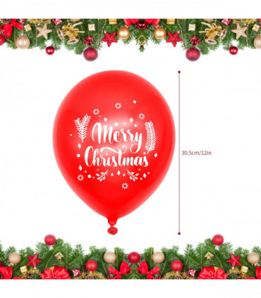 100pcs Christmas Party Balloons Decoration Set 12in Latex Xmas Balloons