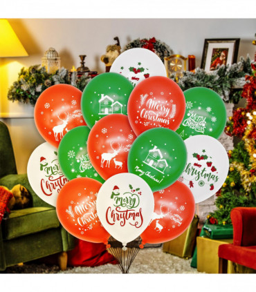 100pcs Christmas Party Balloons Decoration Set 12in Latex Xmas Balloons