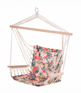 Hanging Hammock Chair Stripe Flowers Pattern Floral 100x106cm Thick Rope