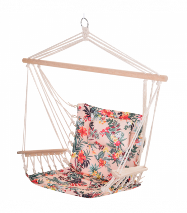 Hanging Hammock Chair Stripe Flowers Pattern Floral 100x106cm Thick Rope