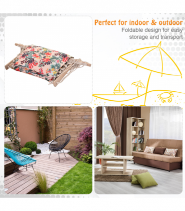 Hanging Hammock Chair Stripe Flowers Pattern Floral 100x106cm Thick Rope