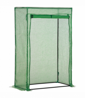 Greenhouse PE Cover 100x50x150cm Green Steel Plastic Zipped Roll-up Door