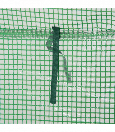 Greenhouse PE Cover 100x50x150cm Green Steel Plastic Zipped Roll-up Door