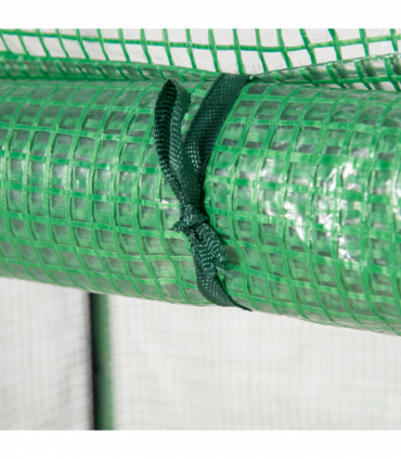 Greenhouse PE Cover 100x50x150cm Green Steel Plastic Zipped Roll-up Door