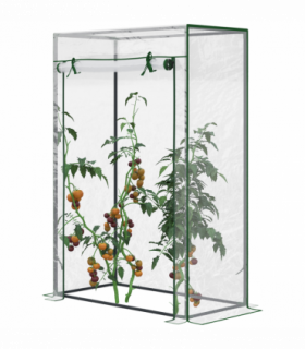 Greenhouse Steel PVC Green 100x50x150cm Outdoor Garden Tall Narrow Roll-up Door