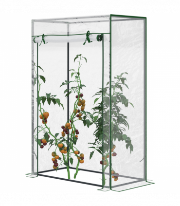 Greenhouse Steel PVC Green 100x50x150cm Outdoor Garden Tall Narrow Roll-up Door
