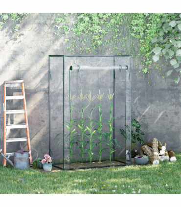 Greenhouse Steel PVC Green 100x50x150cm Outdoor Garden Tall Narrow Roll-up Door