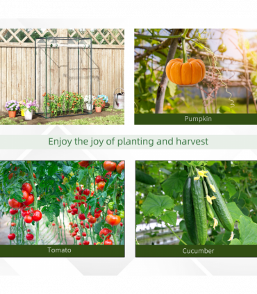 Greenhouse Steel PVC Green 100x50x150cm Outdoor Garden Tall Narrow Roll-up Door