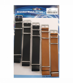 1011 Black & Brown Quality Leather Watch Straps 24mm