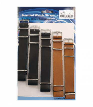 1011 Black & Brown Quality Leather Watch Straps 24mm