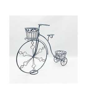 107CM STONE GREY BICYCLE PLANTER