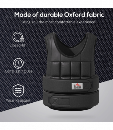 10KGS Adjustable Weight Vest Running Gym Training Weight Loss, Black
