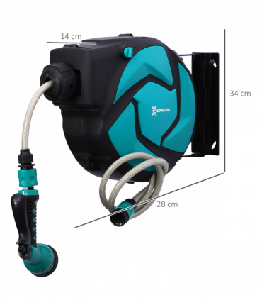 10M Water Hose Reel Compact Garden Car Locking Auto Retract Spray Durhand