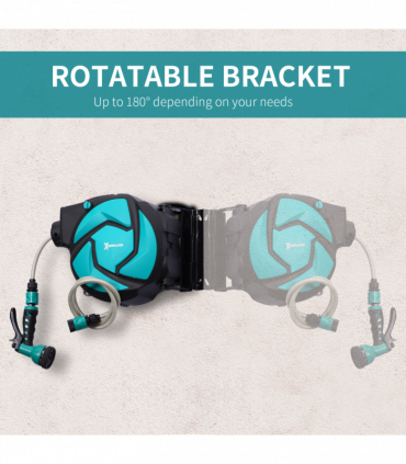 10M Water Hose Reel Compact Garden Car Locking Auto Retract Spray Durhand