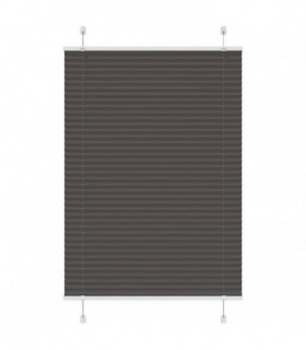 vidaXL Pleated Blind Black 100x100 cm Fabric Width 99.4 cm Polyester