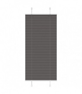 vidaXL Pleated Blind Black 55x150 cm Fabric Width 54.4 cm Polyester