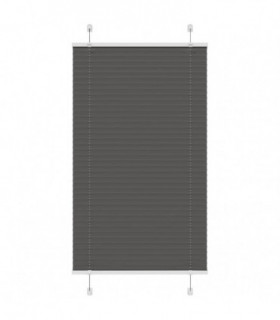 vidaXL Pleated Blind Black 75x150 cm Fabric Width 74.4 cm Polyester