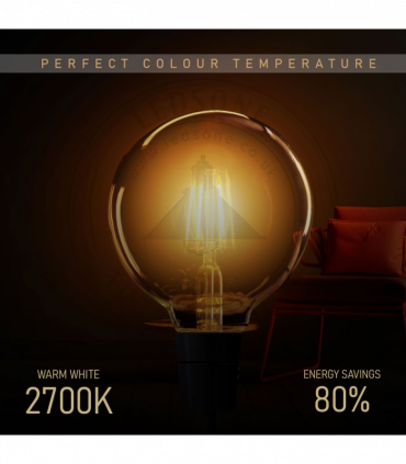 LED Dimmable Bulb G95 E27 4W 2700K Amber Glass Metal Vintage Light Bulbs 10Pack
